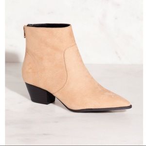 Taupe Pointed Toe Booties